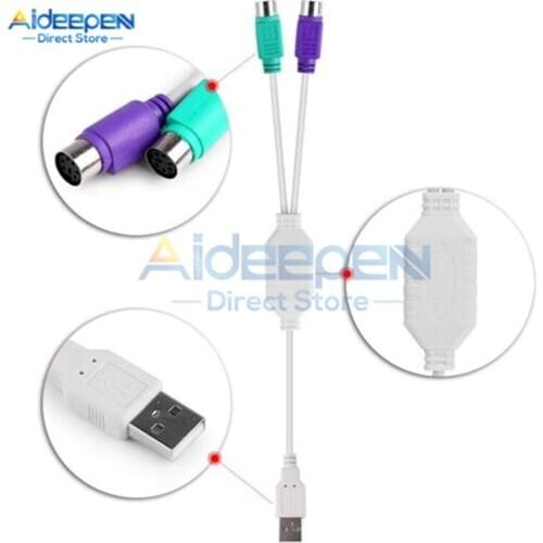 1Pcs USB Male to PS/2 PS2 Female Converter Cable Cord Converter Adapter Keyboard Computer Accessories Keyboard Adapter