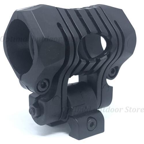 TOtrait Tactical Light Mount 1inch/25mm 5 Position For Airsoft Flashlight Laser Picatinny 20mm Rail Mount clip Element black