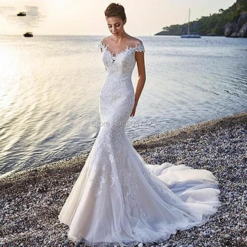 Lace Mermaid Wedding Dresses Off the Shoulder Lace Appliques Court Train Sweetheart Bridal Gowns Robe De Mariée Vestido De Noiva