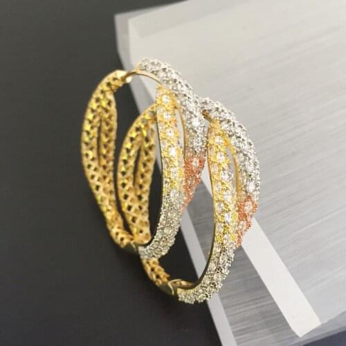 Lanyika Fashion Jewelry Cross Riband Micro inlay Party Earrings Anniversary Banquet Daily Best Gift