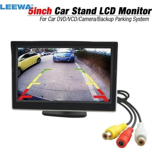 LEEWA NEW 5" 5inch Stand Digital Display LCD Car Monitor For Reversing Backup Camera DVD VCR #CA4591