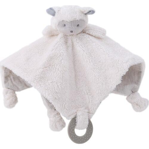 Cute Sheep Toys Infant Reassure Towel Newborn Blanket Baby Appease Towel Educational Sleeping Plush Rattle Toy With Teether