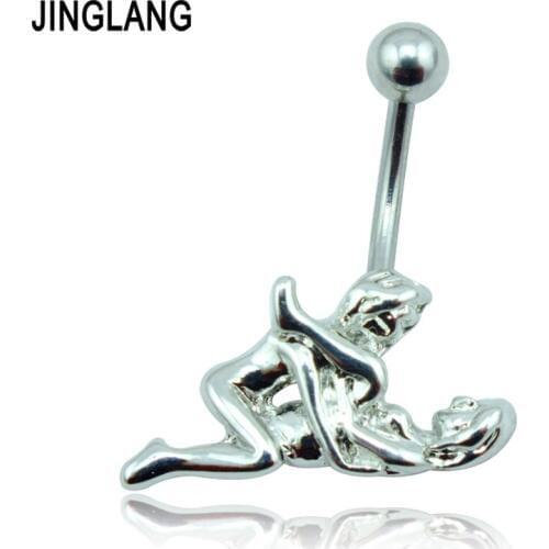Fashion Classic Belly Button Rings Stainless Steel Barbell Alloy People Navel Body Piercing Jewelry