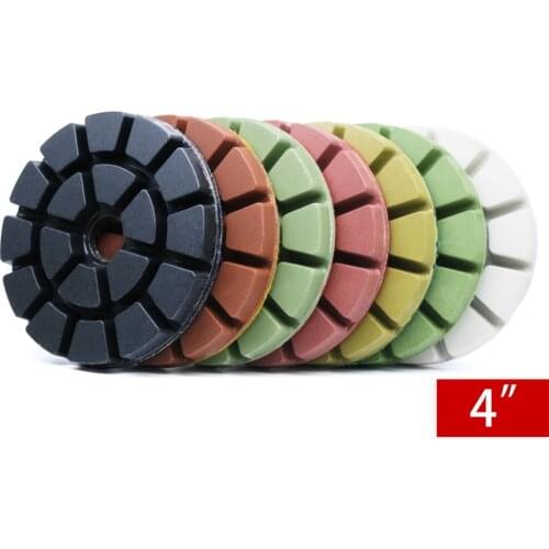 4 Inch Diamond Wet Polishing Pads Set For Stone Concrete 100mm Resin Polishing Wheel 8mm Thickness Diamond Polish Tool