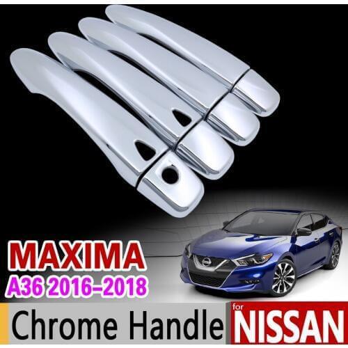 For Nissan Maxima A36 2016 2017 2018 Luxurious Chrome Door Handle Cover Trim Set Never Rust Car Accessories Stickers Car Styling