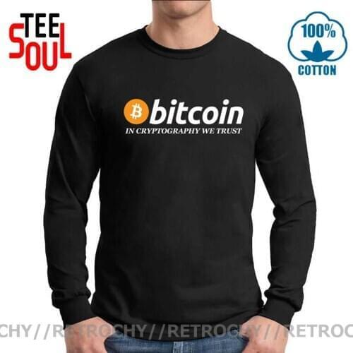 Retrochy 2021 New Bitcoin In Cryptograrhy We Trust T Shirt Men Women Casual Bitcoin Clothing Print Bitcoin Long Sleeve Tees Tops
