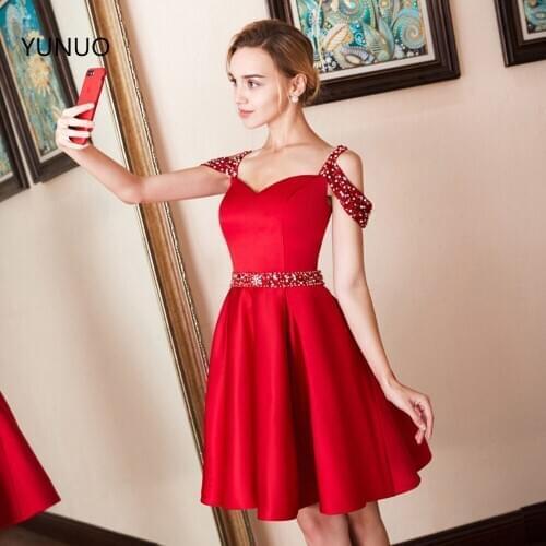 New Sweetheart Beads Bodice A Line Short Evening Dress Party Elegant Vestido De Festa Fast Shipping Prom Gowns