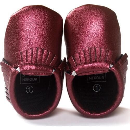Wine Red Baby Girl Shoes Cute Fashion Party Newborn Moccasins Infant Shoe bebe First Walkers toddler shoes Anti-Slip Socks