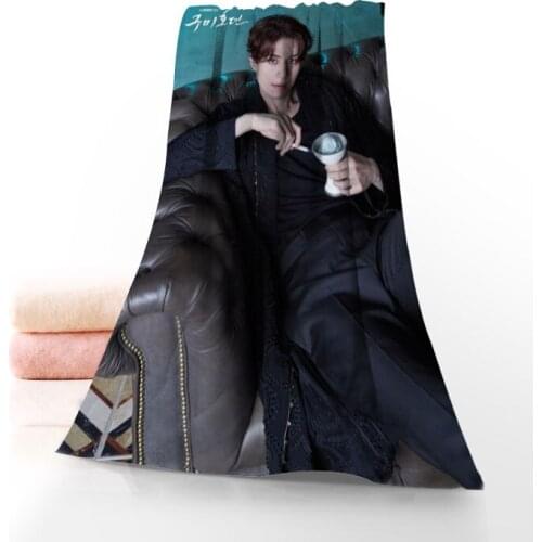 Lee Dong Wook Towel Printed Cotton Face/Bath Towels Microfiber Fabric For Kids Men Women Shower Towels 70X140cm
