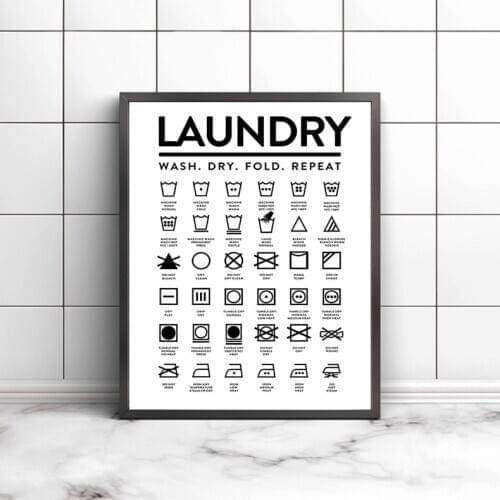 Laundry Poster Modern Simple Laundry English Sign Toilet Canvas Hanging Painting wall painting wall art print poster bathroom