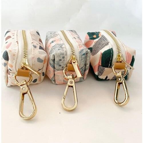 Premium Cotton Fabric Poop Bag Holder Attaches to Dog Leash dog pet accessories