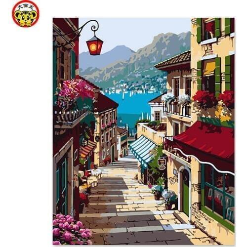 Painting by numbers art paint by number Meet you in a nameless City, encounter the in the quietest corner of the city