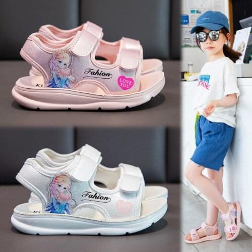 2021 Summer Kids Shoes Baby Girls Fashion Princess Sandals Children Soft Flat Toddlers Shoes