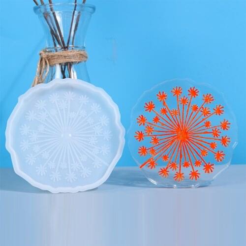 Silicone Dandelion Coaster Casting Mold Dandelion Coaster Tray Casting Mould Drinking Mat Tray Epoxy Mould Table Decorations