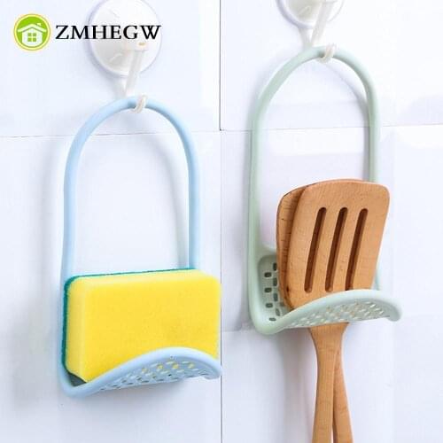 Sink Storage Dish Drying Rack Sponge Scrubbers Soap Holder Drainer Kitchen Toilet Bathroom Storage Rack Wall Shelf Organizer