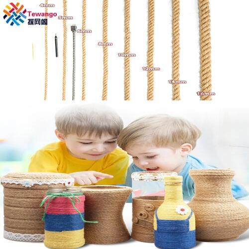 Tewango Hemp Rope Stair Handrail Vase Balcony Decoration Photo Wall DIY 1MM-10MM Available