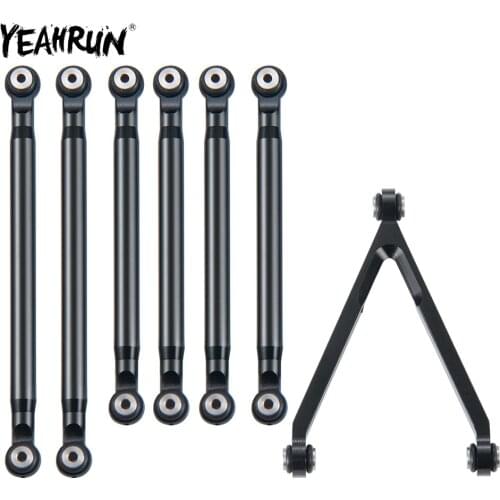 YEAHRUN Aluminum Steering Link Linkage Tie Rod kit Pull Rod for Axial SCX24 AXI00001 AXI00002 1/24 RC Car Upgrades Parts