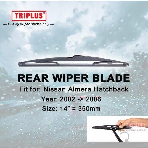 Rear Wiper Blade for Nissan Almera Hatchback (2002-2006) 1pc 14" 350mm,Car Rear Windscreen Wipers,for Back Windshield Blades