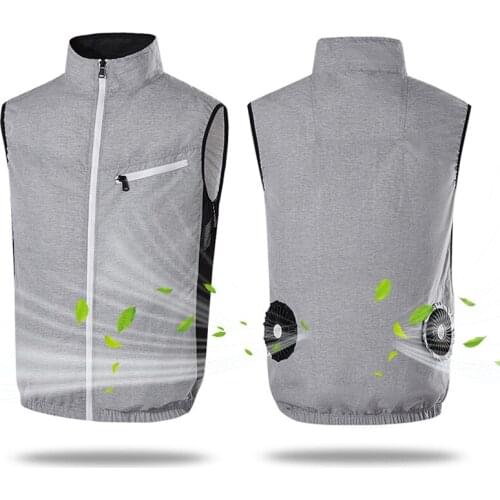 Men Summer Cooling Vest With Fans Air Conditioning Clothing Women Fan Hiking Vest For Camping Running USB Charging Jacket -40