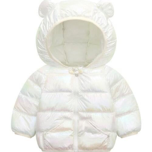 ZWY373 Girls Jacket Kids Boys Shiny Coats Childrens Jackets With Cute Ear Hoodie Spring Baby Boy Costume Infant Clothing