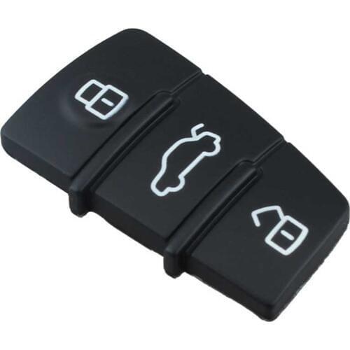 1PC Rubber 3 Buttons Remote Car Key Fob Case Shell Key Pad for Audi A3 A4 A6 TT Q7 Replacement Auto Key Cover