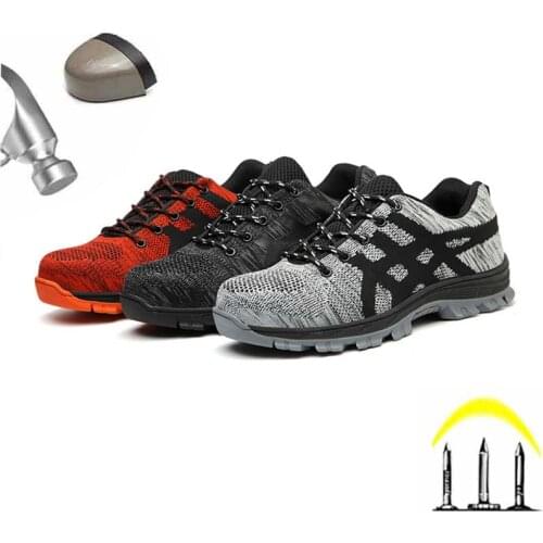 36-50 Work Safety Shoes Steel Toe Men And Women Fashion Anti-smashing Fashion Boots Black Breathable Comfortable Sports Sneaker