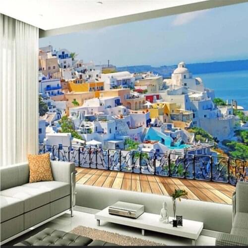 3D Aegean Sea City Scenery Wallpaper Mural Wall Decor Art Wall Paper Painting Murals Custom Size Print Photo Wallpapers Roll