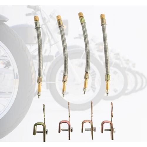 4Pcs LBWS-293 Vehicle Valve Stem Extender Professional Well-suited Brass Flexible Valve Stem Extender for Motorcycle