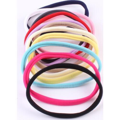 40PCS/Lot Wholesale Nylon Elastic Headband DIY Headband Newborn Skinny Very Stretchy One Size Fits Nylon Spandex