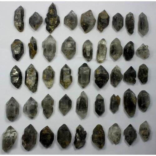 45pcs NATURAL Tibetan BLACk Phantom Crystal QUARTZ Double Terminating Specimen