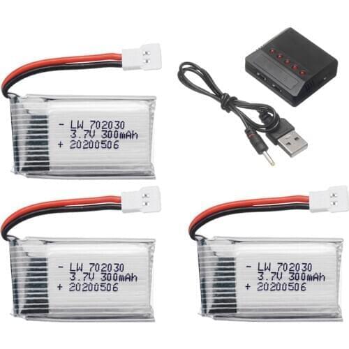 3.7V 300mAH Lipo Battery + Charger For Udi U816 U830 F180 E55 FQ777 FQ17W for Hubsan H107 for Syma X11C FY530 RC Drone Battery