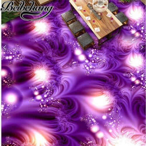 Beibehang Custom 3d painting Room high-end abstract pattern beautiful purple floor tiles Self-adhesive waterproof floor decorat