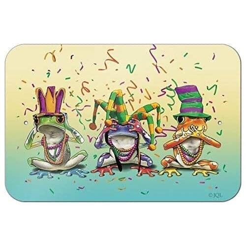 BGOJM Party Frogs Mardi Gras See No Evil Hear Speak Home Business Office 8" X 12" inch Aluminum Metal Sign