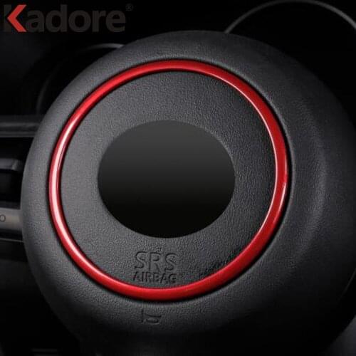 For Mazda CX30 CX-30 2020 2021 Steering Wheel Decoration Ring Sequins Trim Cover ABS Red Interior Mouldings Accessories