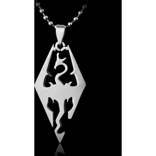 Dongsheng New Game The Elder Scrolls V Skyrim Choker Dragon Pendant Necklace Movie Jewelry Men Necklace -30