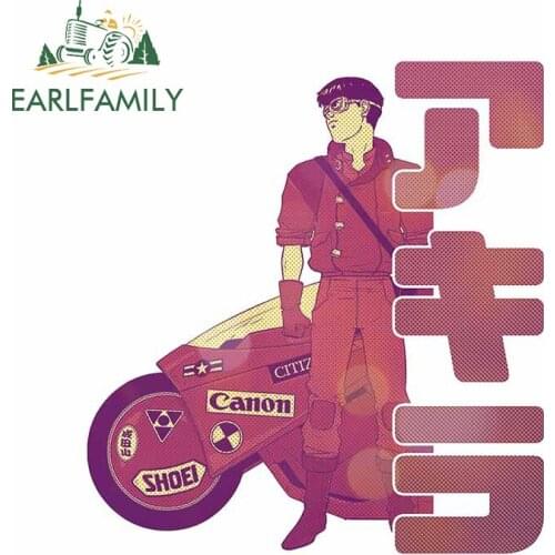 EARLFAMILY 13cm x 11.7cm for Akira Junichiro Kanada Car Sticker Waterproof Windows Surfboard Decal Scratch-Proof Trunk Graphics