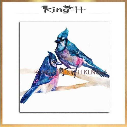 Envío Gratis pintado a mano paneles pájaros animales lienzo pintura al óleo hogar pared arte lienzo grande decoración de la par