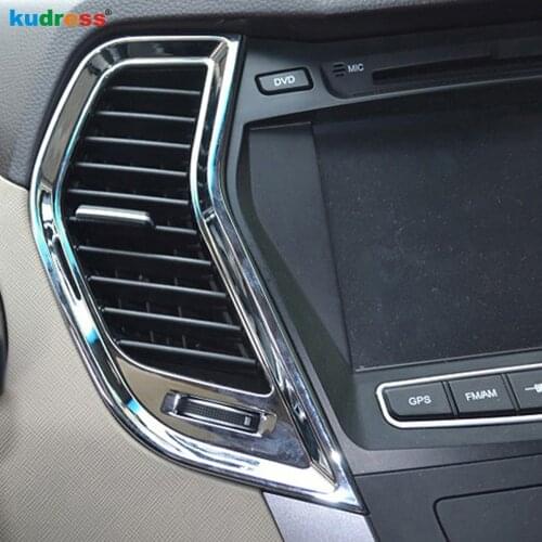 For Hyundai Santa Fe 2013 2014 2015 ABS Matte Air AC Vent Trim Interior door handle cover Trim Car Accessories