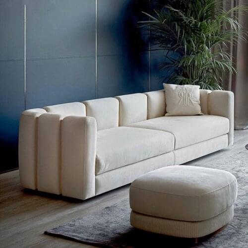 Italy Luxury Genuine Leather Sofa set Tech Fabric couches for living room home furniture