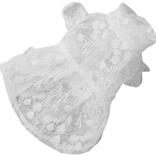 Dog Lace Princess Skirt Wedding Dress Breathable Summer Cooling Apparel For Puppy Small Dogs