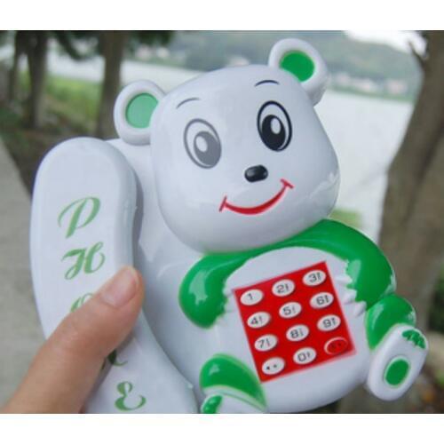 Cute Cartoon Bear Baby Childrens Music Toys Phone Chance To Sing On The Battery Operated Educational Plastic Sounding 2021