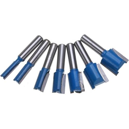 1pc 8mm Shank Straight Router Bit Set 6/8/10/12/14/18/20mm Cutting Diameter For Turning Lathe Machine Mayitr Woodworking Tool