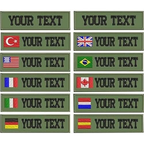 Custom name embroidery patch, flag cloth patch, jacket, backpack, please tell me your text and text color and back craft