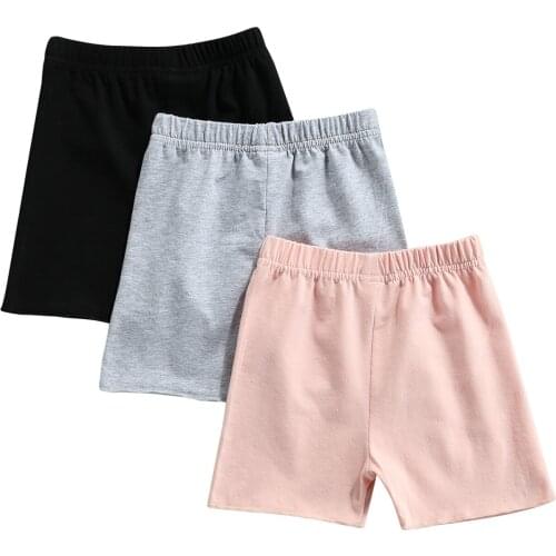 New 3Pcs Kid Shorts with Elastic Waist, Simple Version Solid Color Casual Style Summer Clothing