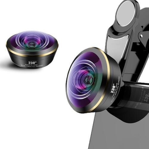 238 Degree Phone Fisheye Lens 5K HD 7.5MM Full Screen Fish Eye Camera Lenses for Most Smartphones in Market Multi-layers Coating
