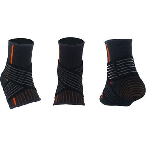 A Pair Magic Sticker 3D Anti-skid And Anti-wear Knitted Nylon Running Football Basketball Ankle Support Bracer For Men And Women