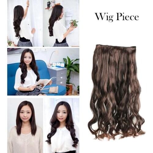 Dark Brown Width 25cm Wig Piece Lady Long Curl Wavy Clip-on Sexy Stylish Hair Extensi Hairdressing Styling Tool