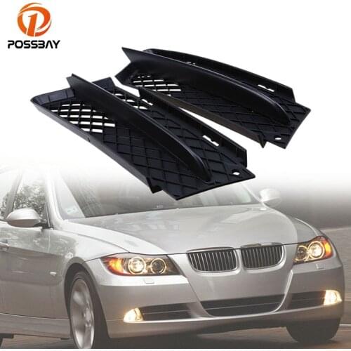 POSSBAY Car Front Bumper Lower Racing Grille Black Mesh Grill Vents for BMW 3-Series E90 Sedan 2005 2006 2007 2008 Pre-facelift