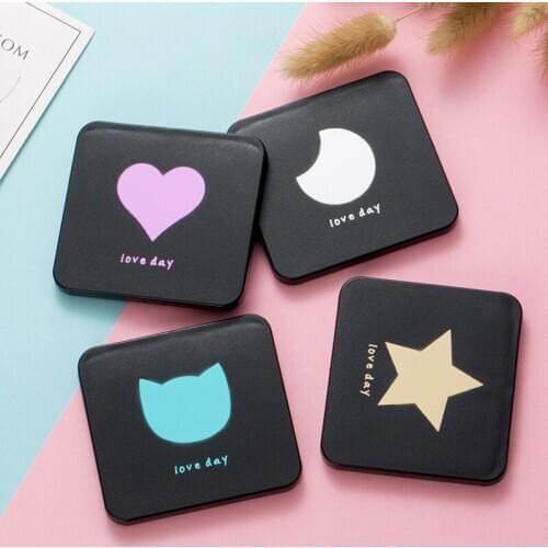 1pcs at random Double-sided Mirror Foldable Makeup Mirrors Lady Cosmetic Hand Folding Portable Compact Pocket T0142