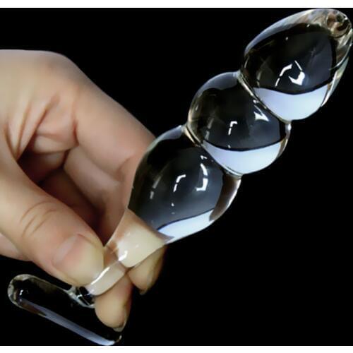 Glass Dildo Artificial Penis Dick Crystal Anal Bead Butt Plug Prostate Massage Masturbate Sex Toy For Adult Women